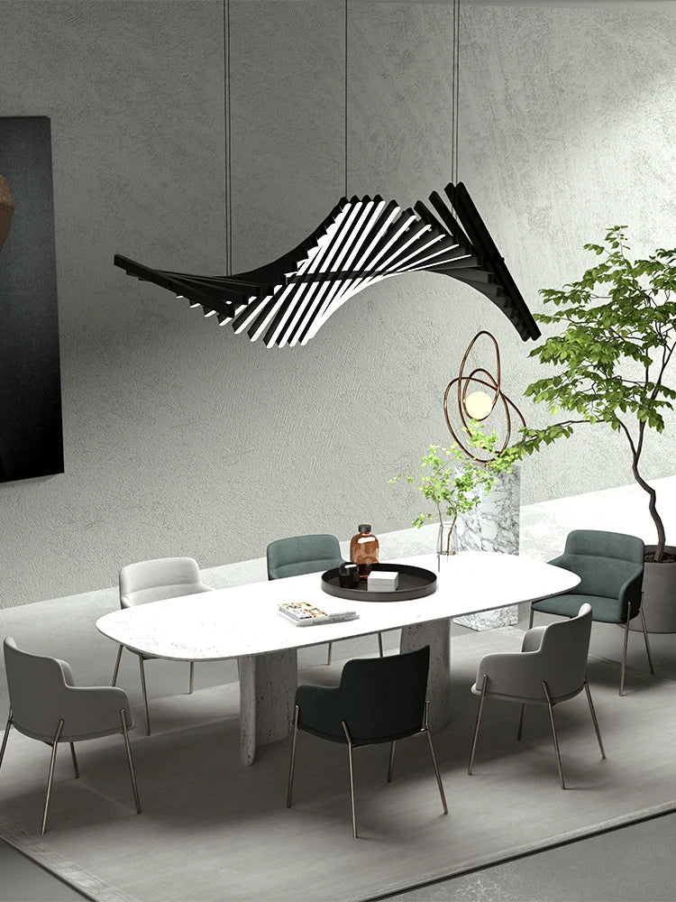 Afralia™ Modern Minimalist LED Chandeliers with Remote Control for Kitchen, Living, Dining, Office