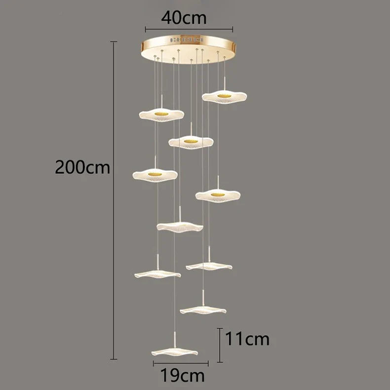 Afralia™ Crystal Chandelier Stair Pendant Lamp Living Room Pendant Lights Interior Lighting