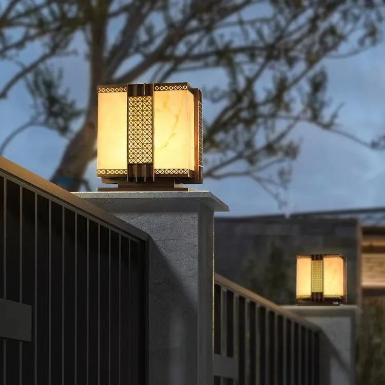 Afralia™ LED Outdoor Marble Street Lamp for Pillar Fence Lighting