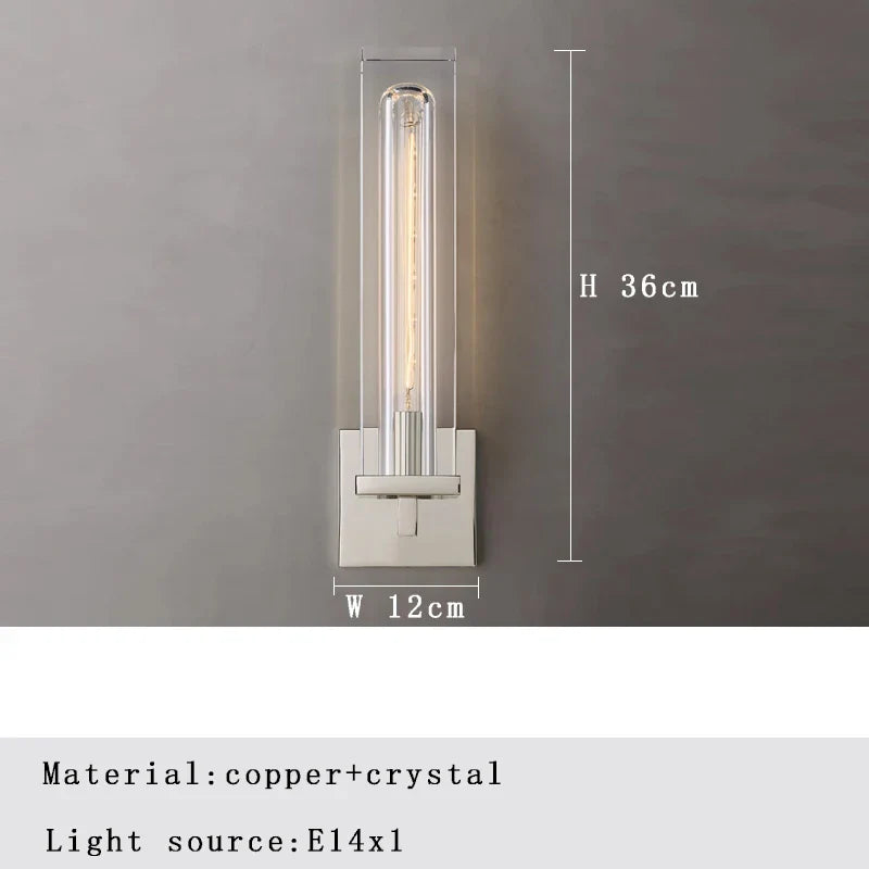 Afralia™ Bronze Copper Crystal Wall Lamps Luxury Lighting Fixture for Aisle Bedside Decor.
