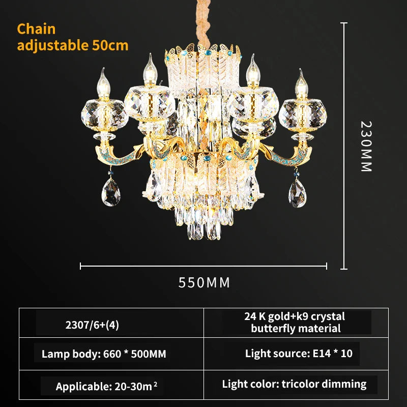 Afralia™ Crystal Candle Chandelier for Luxury Living Room, Bedroom, and Dining Room
