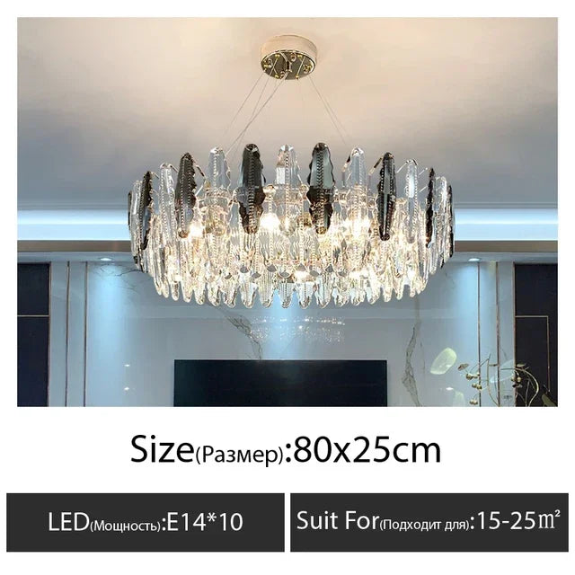 Afralia™ Diamond Crystal Chandelier Pendant Lamp LED Lighting for Elegant Living Room