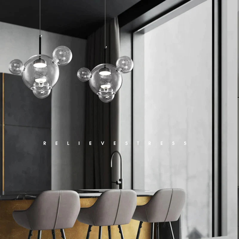 Afralia™ Modern Molecule Mickey Chandelier for Nordic Dining Living Room Bedroom