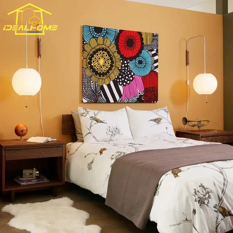 Afralia™ Minimalist Silk LED Wall Lamp for Bedside & Living Room
