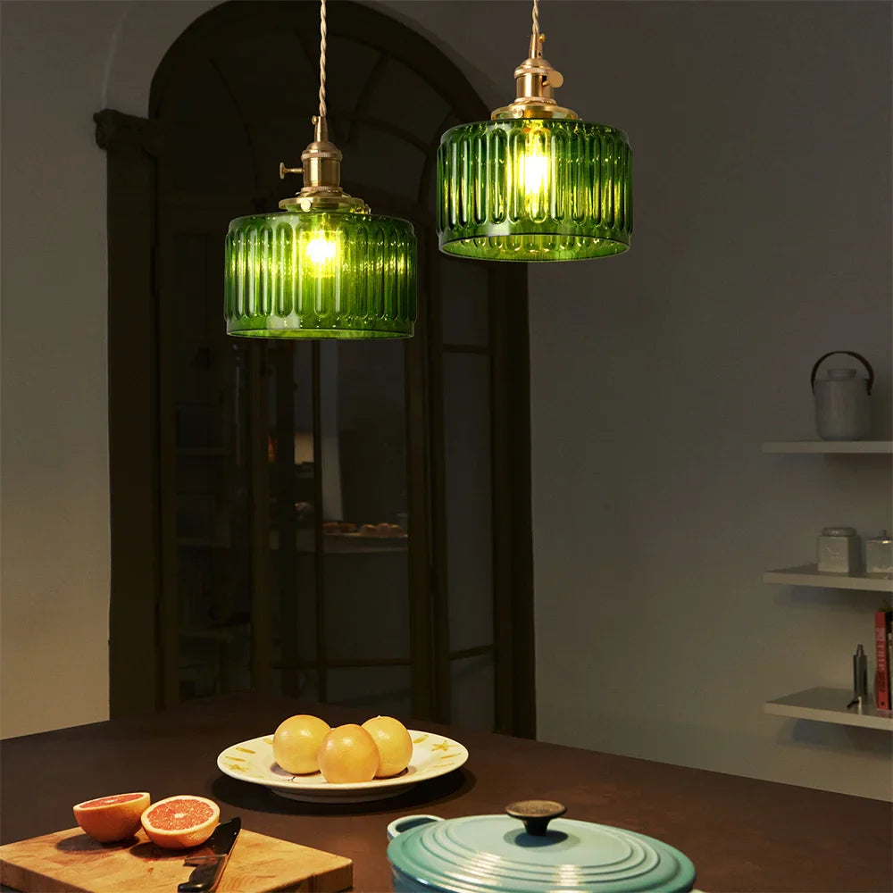 Afralia™ Green Pendant Chandelier Lighting for Living Dining Kitchen Island Home Decor