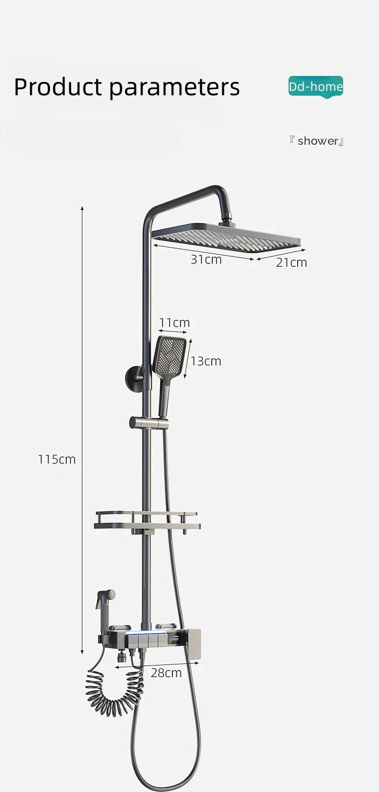 Afralia™ Electric Sunflower Rainfall Showers System: Modern Hygienic Thermostat Set for Smart Bathrooms