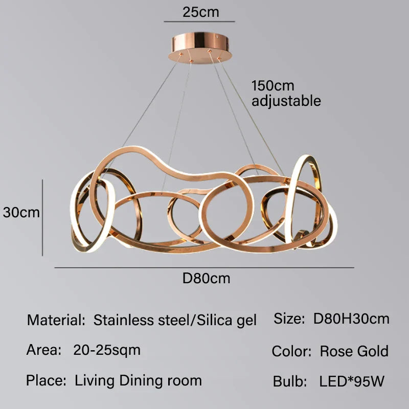 Afralia™ Modern LED Glossy Round Chandelier for Indoor Lighting & Home Decor