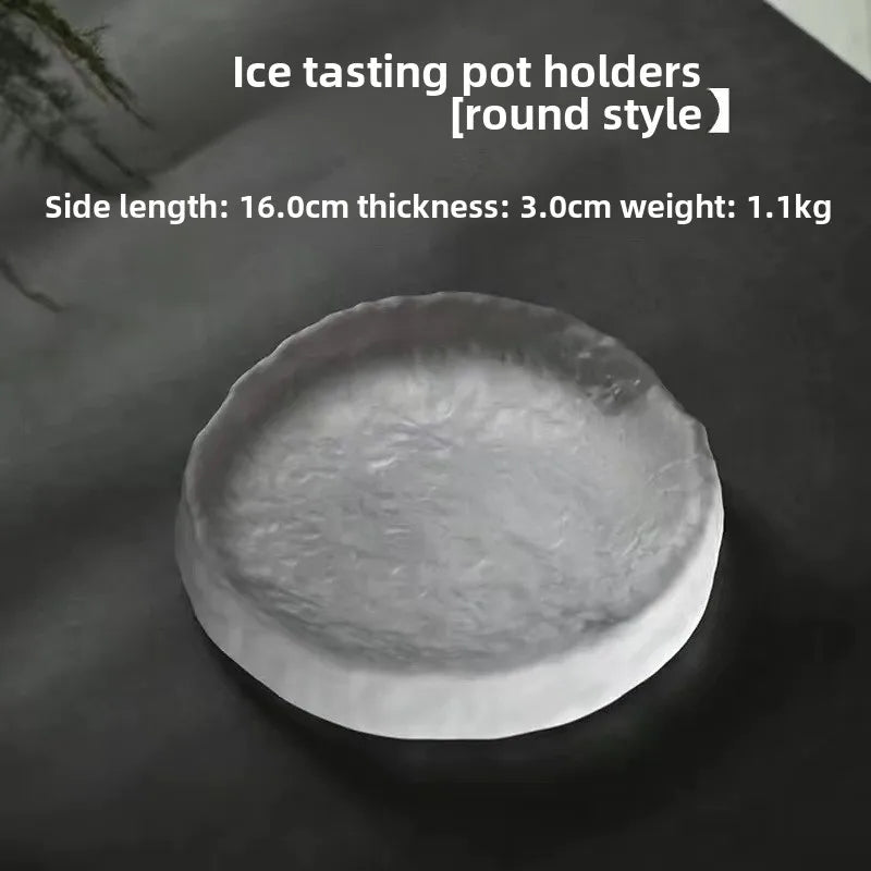 Afralia™ Crystal Glass Coaster, Minimalist Jewelry Display Panel, Japanese Tea Plate