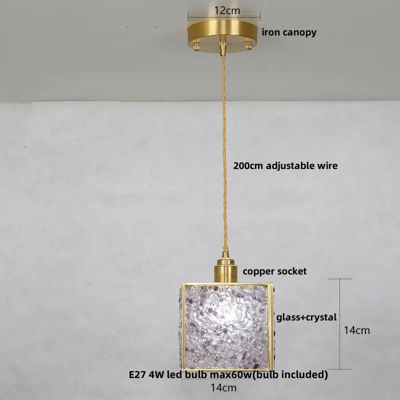 Afralia™ Crystal Glass LED Pendant Lamp, Adjustable Modern Luxury Hanging Lights