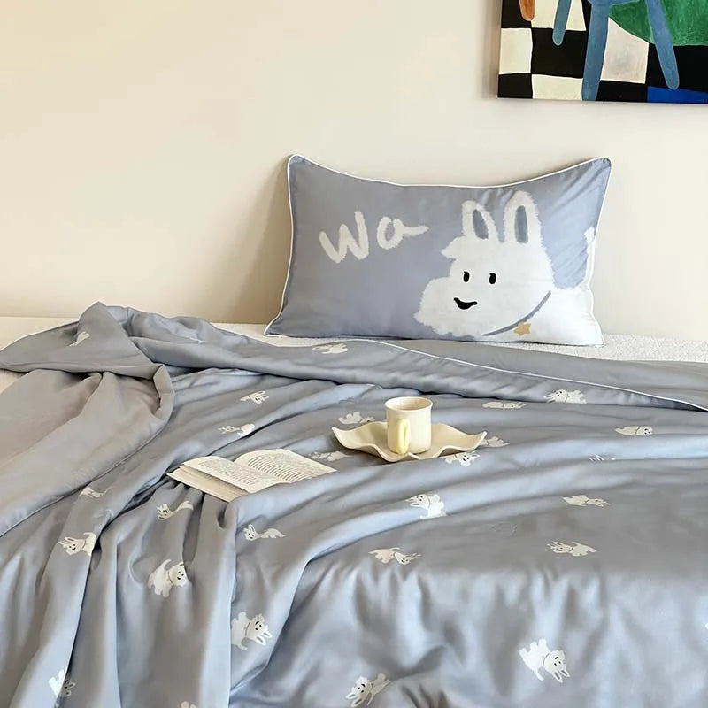 Afralia™ Silky Lyocell Summer Quilt: Soft & Cooling Comforter for Children & Adults