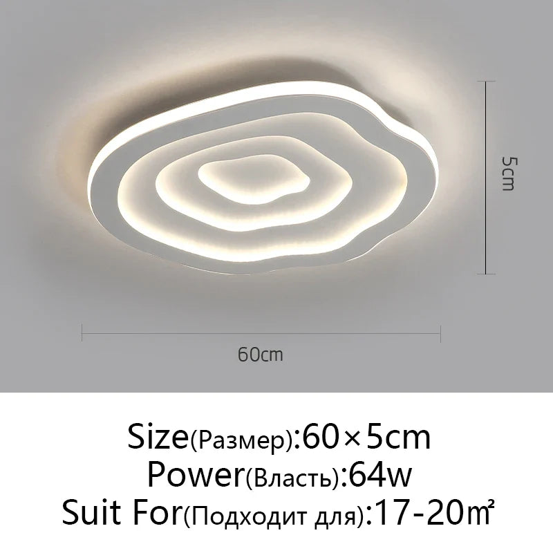 Afralia™ Modern LED Ceiling Chandelier for Living Room Bedroom Kitchen Study, White Dimmable Remote Control Light Fixtures