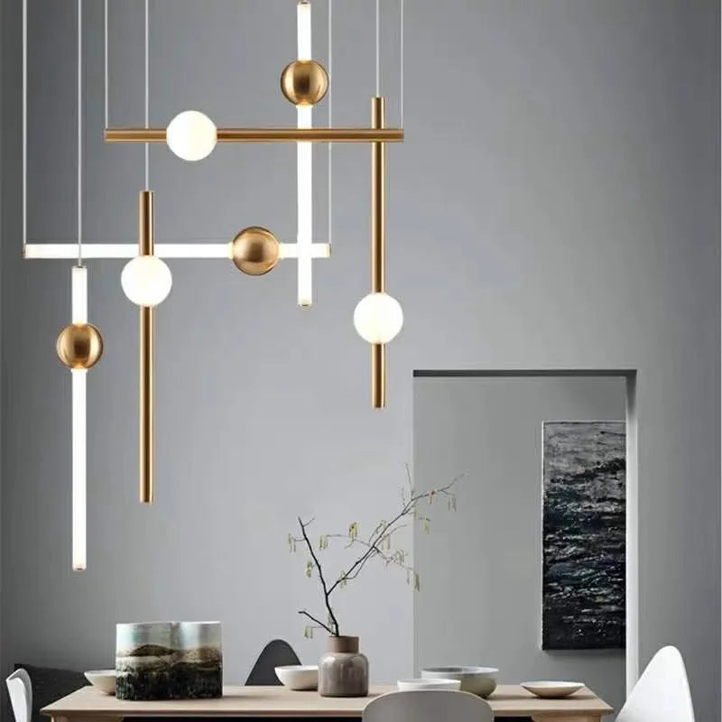 Afralia™ Modern Gold Black Pendant Lamps for Dining Living Room Bar Bedroom Chandelier