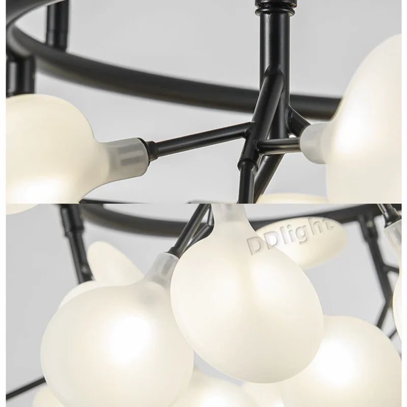 Afralia™ Firefly Round Chandelier: Modern Nordic Romantic Pendant Lamp for Living Room