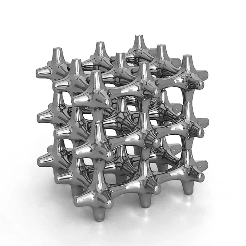 Afralia™ Silver Resin Cube Sculpture Home Decorative Figurine Hollow Layer H27