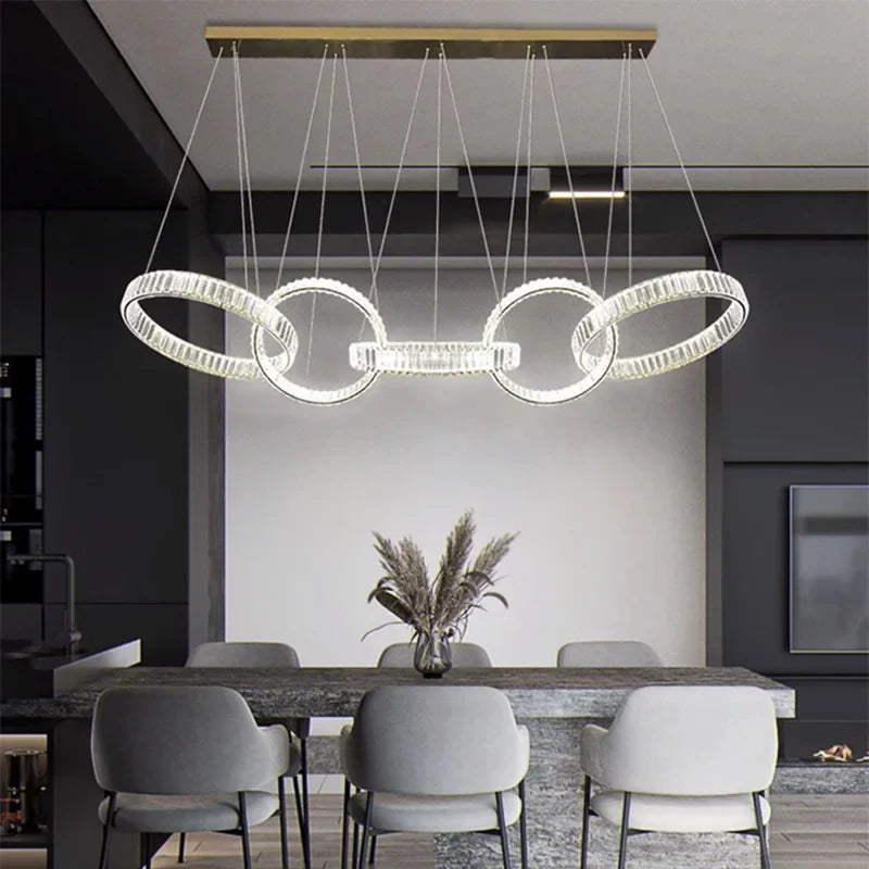 Afralia™ Crystal Chandelier Pendant Light for Living Room Dining Room Ceiling Lighting