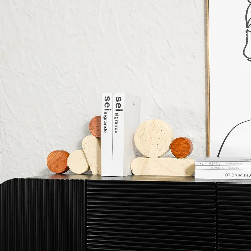 Afralia™ Geometric Circle Resin Handicrafts - Hollowed-out Stone Figurines