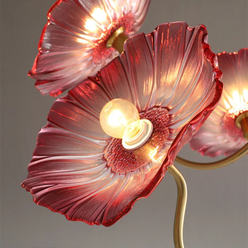 Afralia™ Modern Glass Lotus Chandelier: Luxury LED Pendant Lamp for Bedroom, Kitchen, Living Room