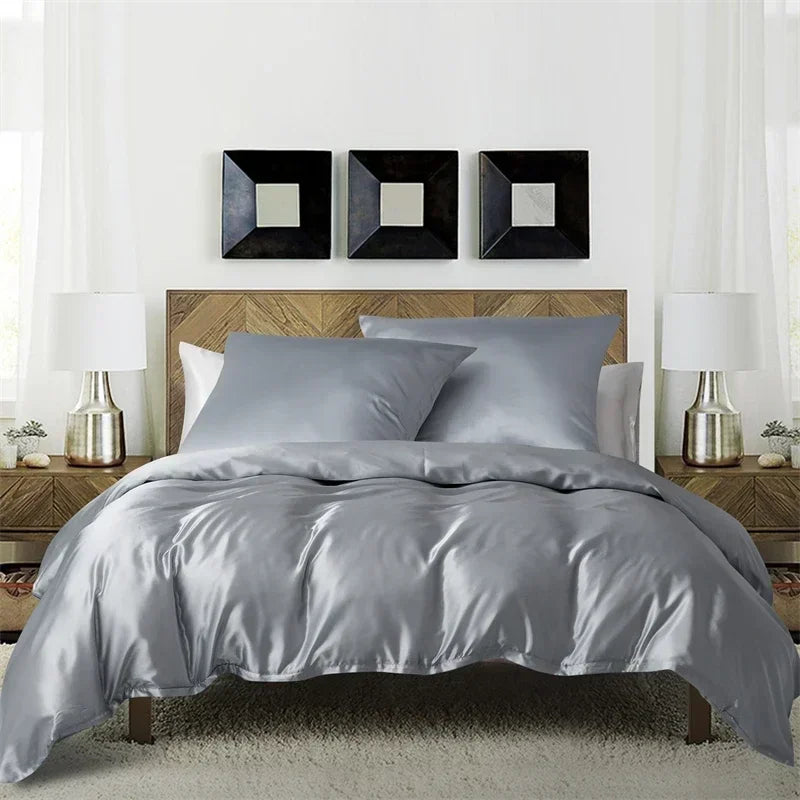 Afralia™ Satin Duvet Cover Set: Luxurious Silky Bedding for Queen/King/Twin - Soft & Skin-friendly