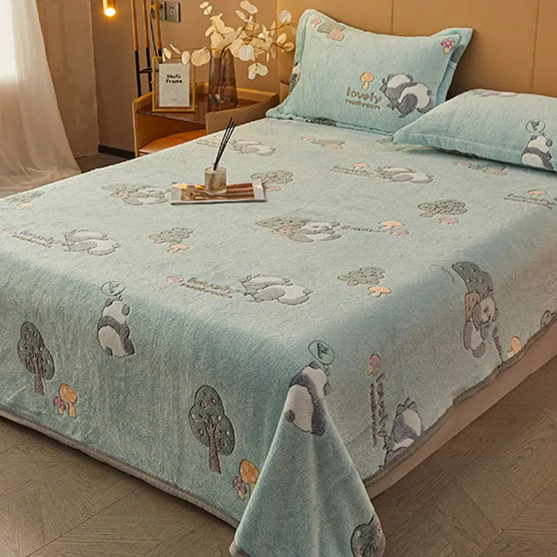 Afralia™ Cartoon Flannel Blanket: Cozy All-Season Sofa Cover & Bed Sheet
