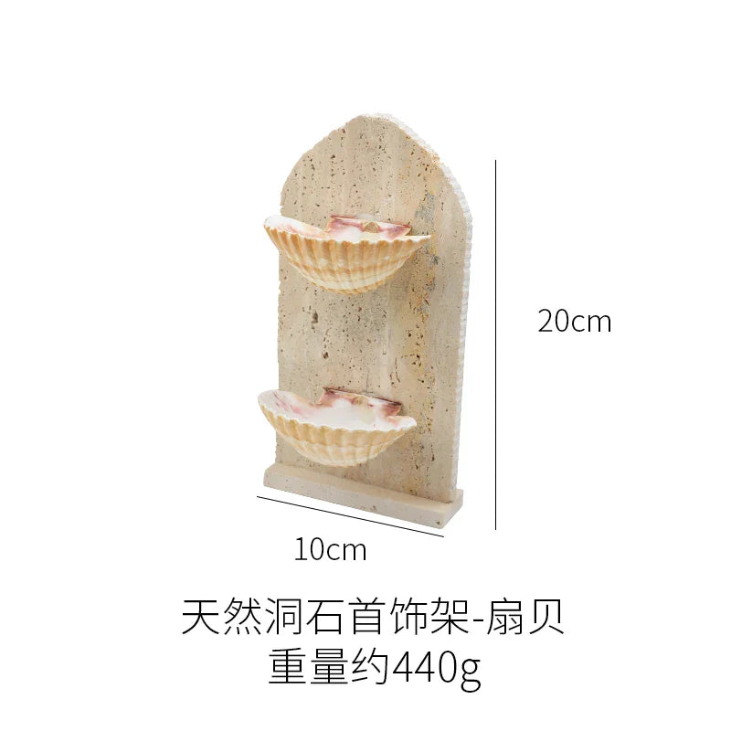 Afralia™ Abalone Shell Jewelry Organizer: Ring, Earring, Bracelet, Art Deco Display