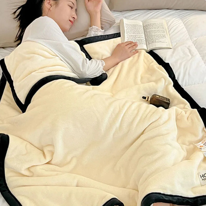 Afralia™ Milk Velvet Coral Fleece Blanket for Sofa & Bed - Warmth Throw