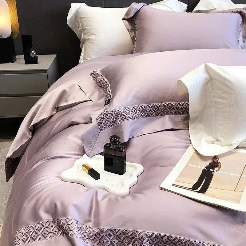 Afralia™ Queen Bedding Set: High End Hollow-carved Design Lyocell Fibres Duvet Cover Set