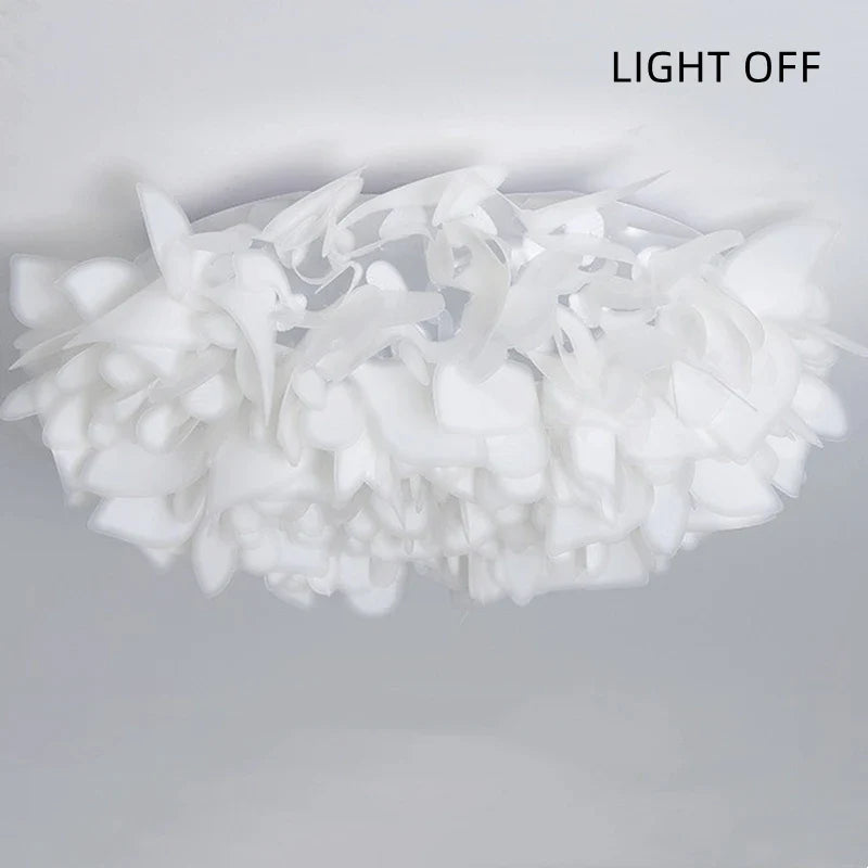 Afralia™ Flower Petal Chandelier: Modern Warm LED Ceiling Light for Living Room & Dining