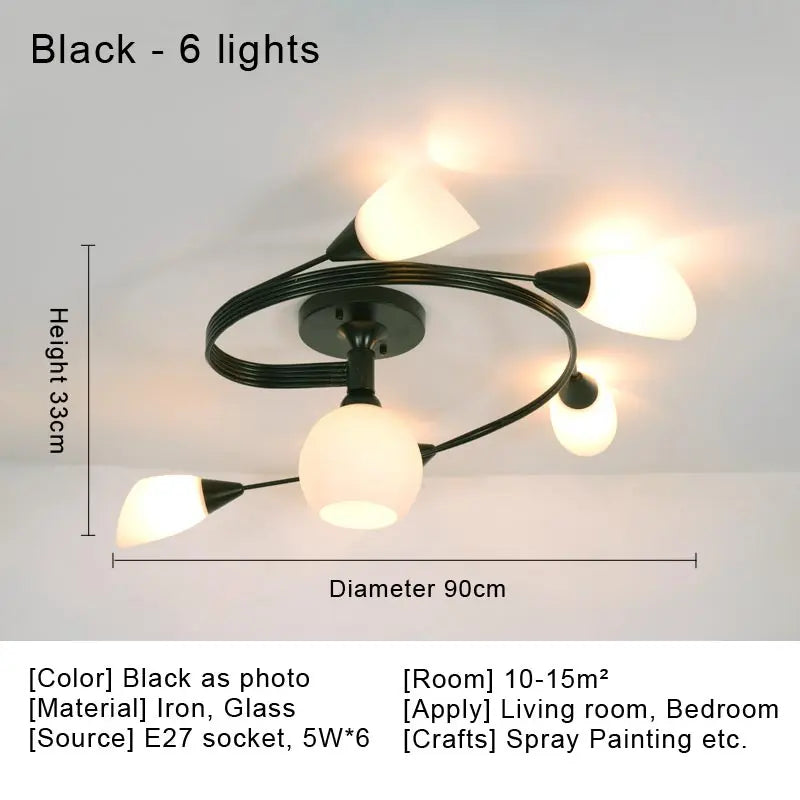 Afralia™ Glass Nordic Ceiling Chandelier for Home Decor Lighting