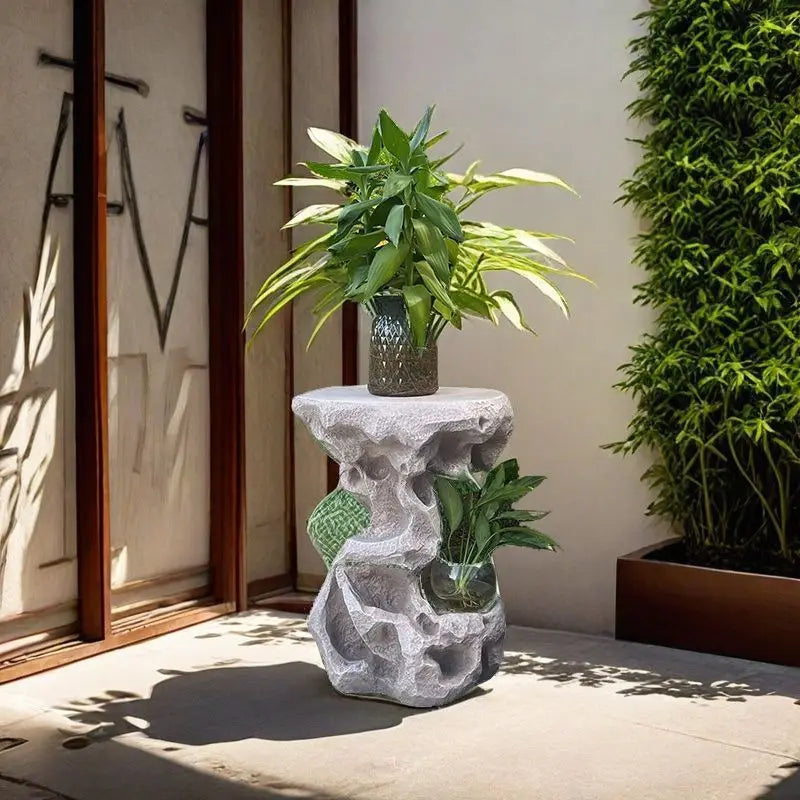 Afralia™ Chinese Resin Floor Flower Stand, Modern Minimalist Living Room Decor