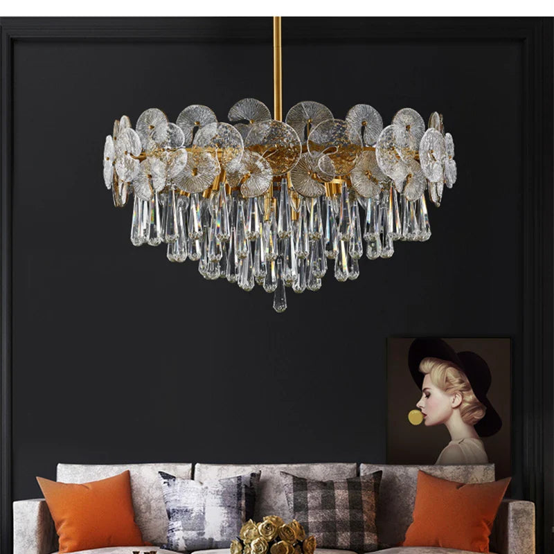 Afralia™ Modern Crystal LED Ceiling Chandelier for Home, Restaurant, Hotel