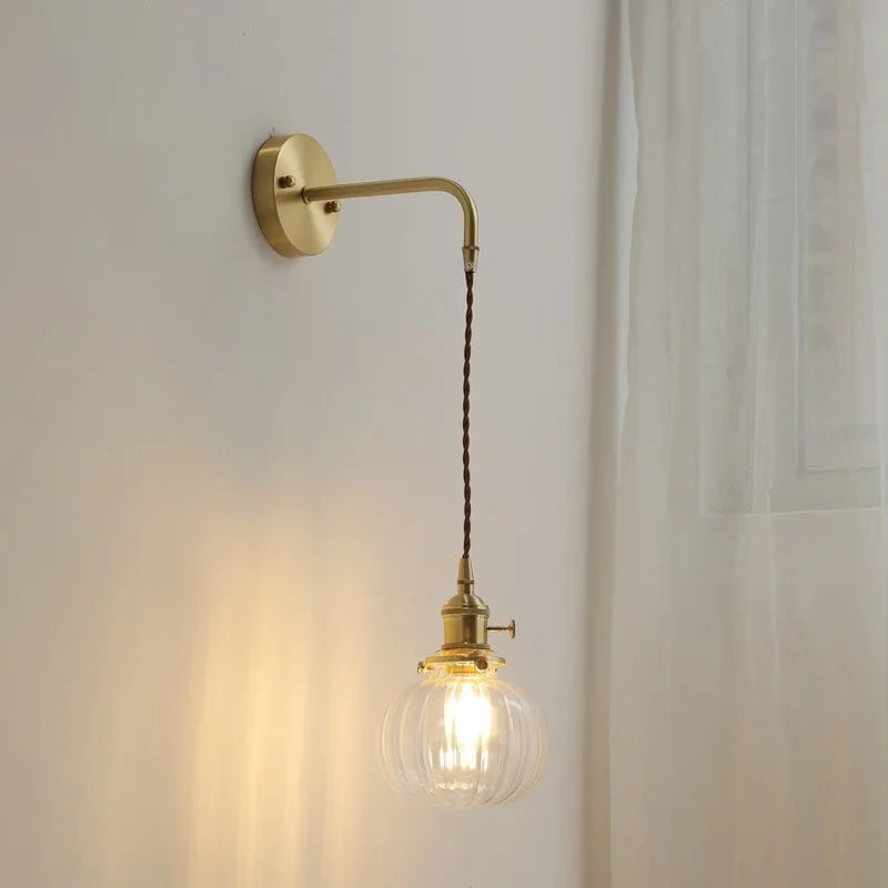 Afralia™ Gray Glass LED Wall Sconce Lamp for Home Decor, Bedroom, Living Room - Nordic Design