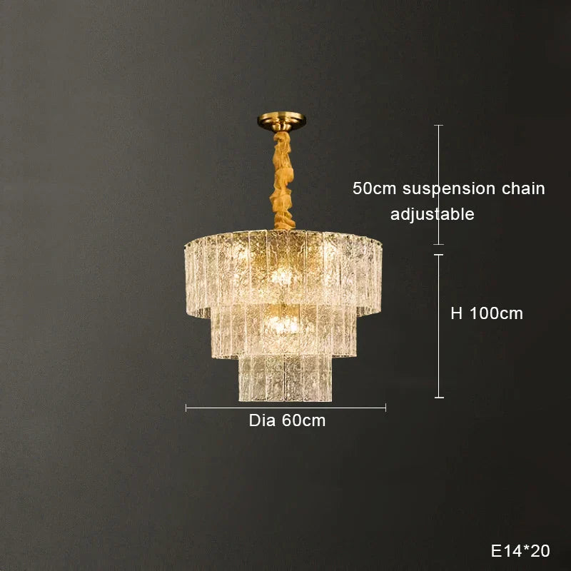 Afralia™ Clear Glass LED Chandelier: Modern Luxury Living Room Art Deco Ceiling Light