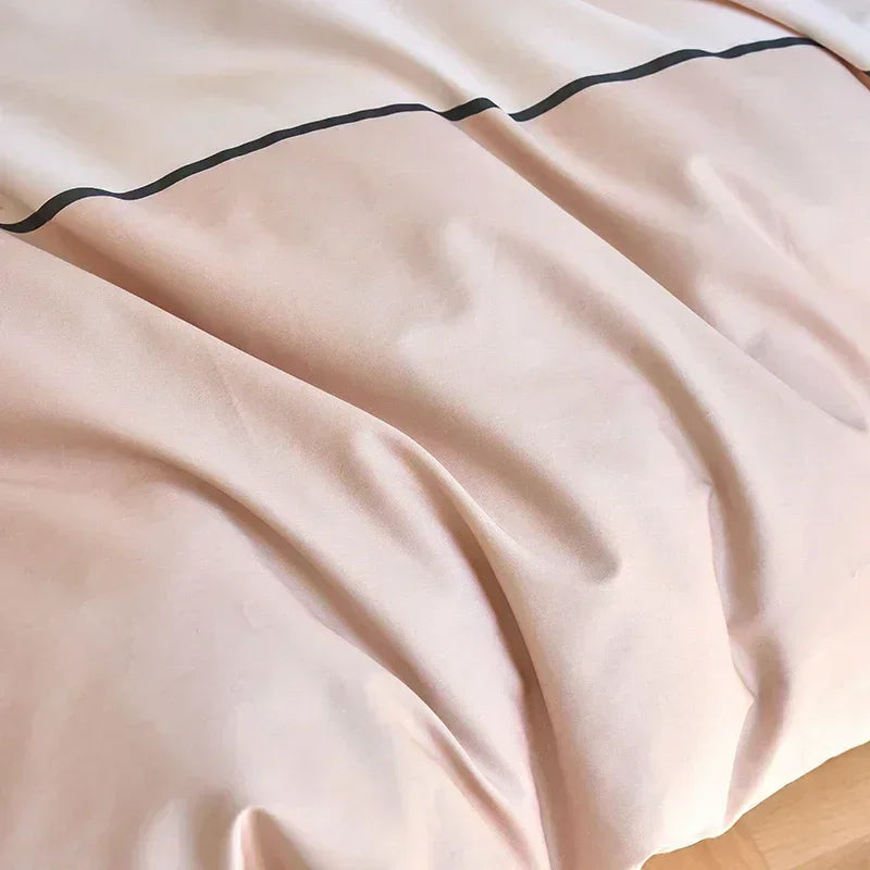 Afralia™ Luxury Embroidered Cotton Duvet Set with Sheet Quilt Pillowcases - Premium Bedding