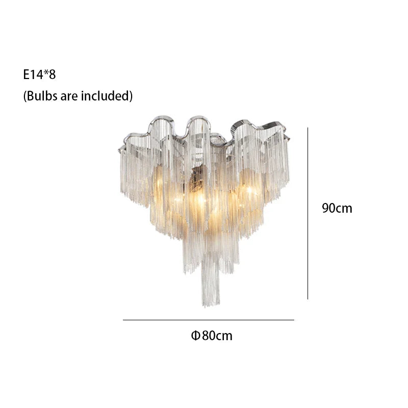 Afralia™ Luxury Tassels Ceiling Chandelier Dimmable Lights for Bedroom Decoration