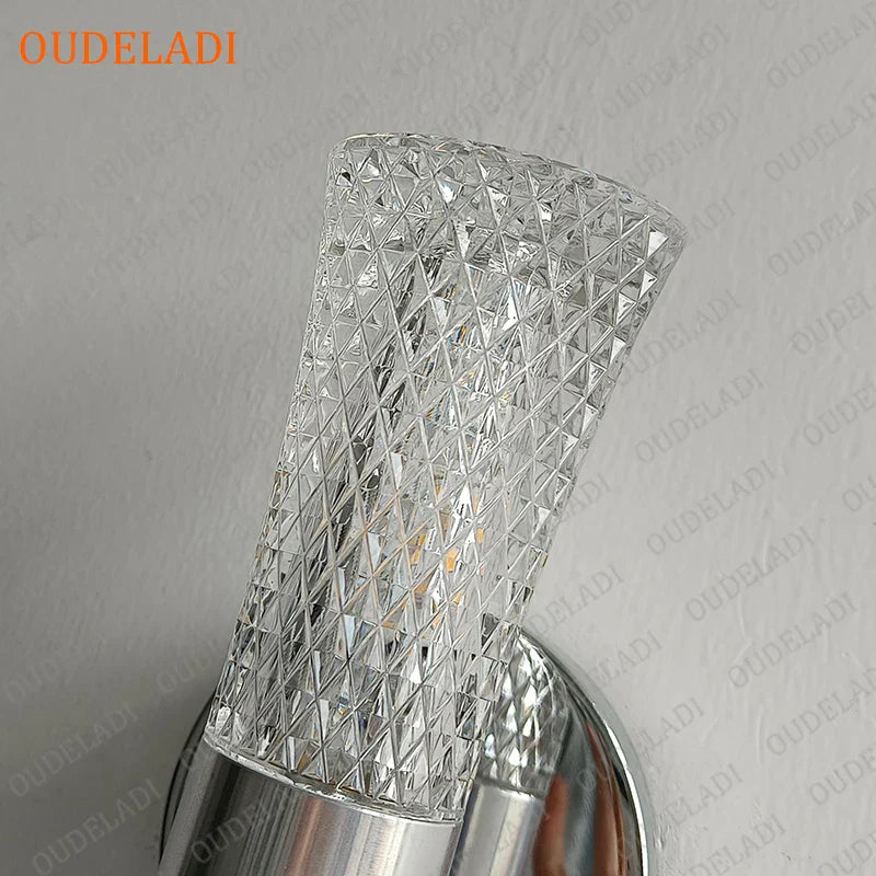 Afralia™ Silver Pipe Acrylic LED Wall Lamp for Stylish Home Decor