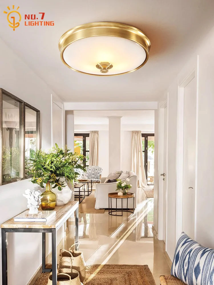 Afralia™ Gold Lustre Copper Ceiling Lamp LED E14 Minimalist Modern Light Fixtures