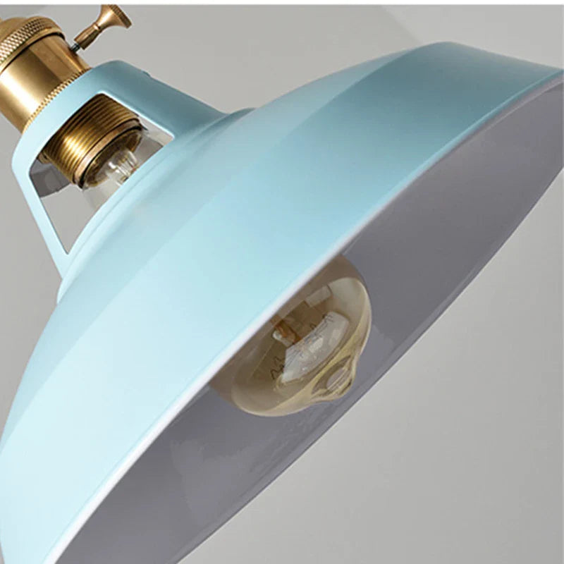 Afralia™ Vintage Pendant Ceiling Light for Home and Restaurant, Macaron Colors Hanging Lampshade