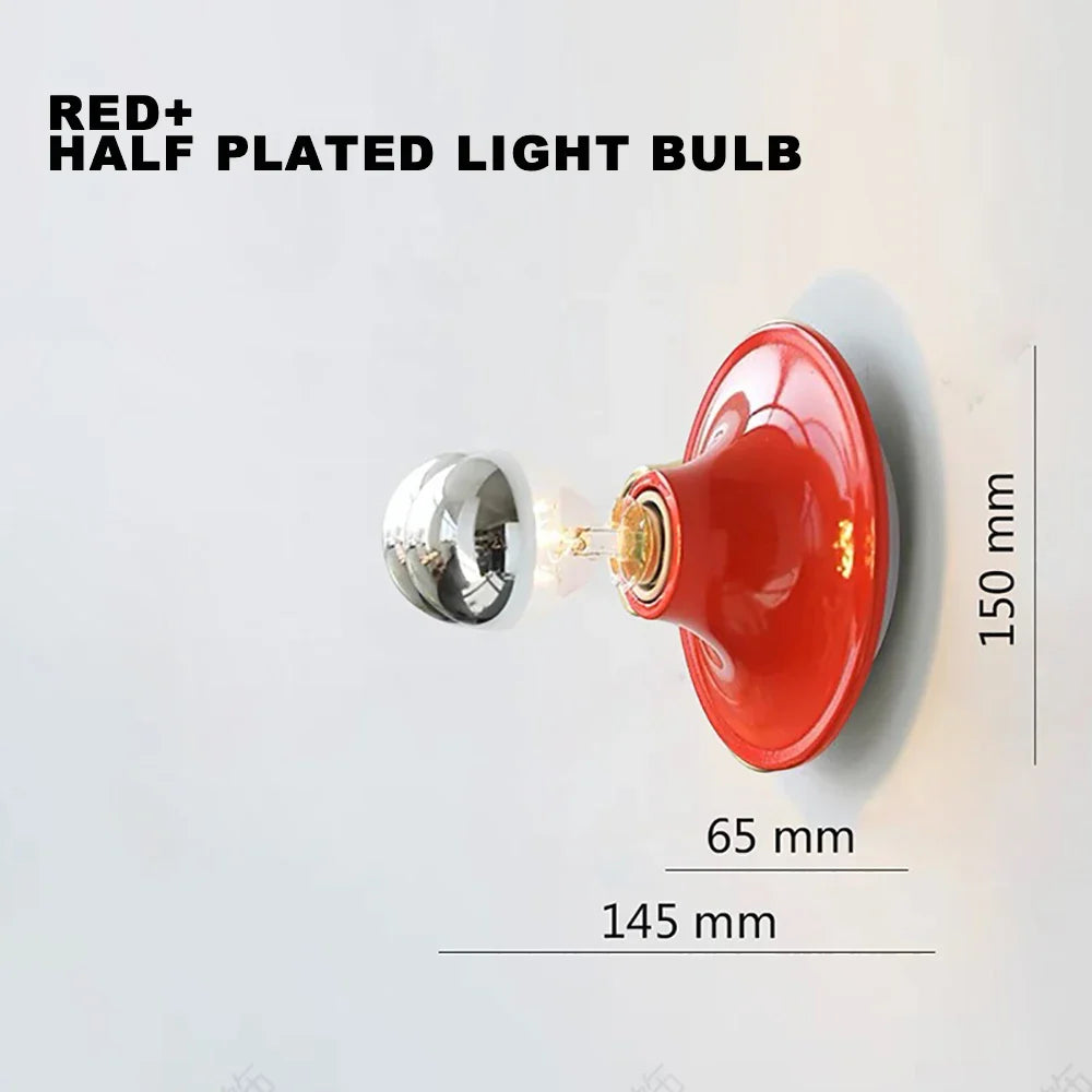 Afralia™ LED Macaron Wall Lamp: Retro Colorful Bedroom Light, E27 Living Room Lighting