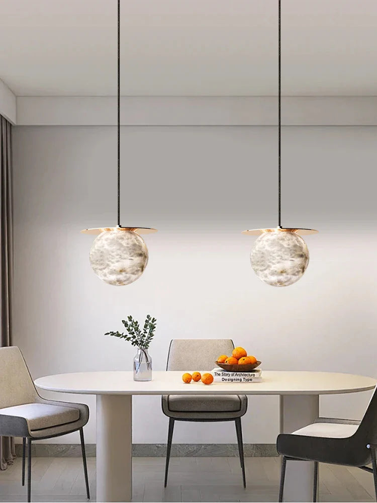 Afralia™ Round Lucite Ball Pendant Light-Ceiling Adjustable Living Room Fixture