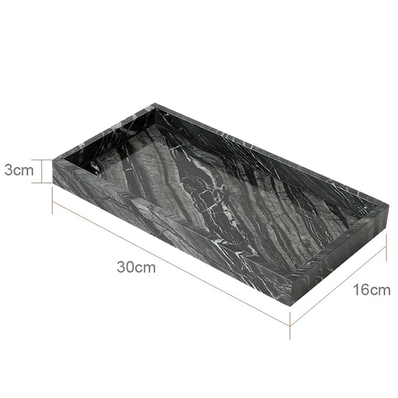 Afralia™ Tree Black Marble Bathroom Accessories Set: Toothbrush Holder, Soap Dispenser, Soap Dish