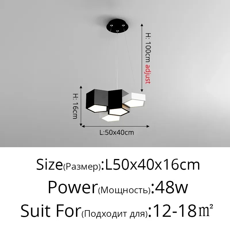 Afralia™ LED Chandelier Light Remote Dimming Pendant Minimalist Indoor Lighting