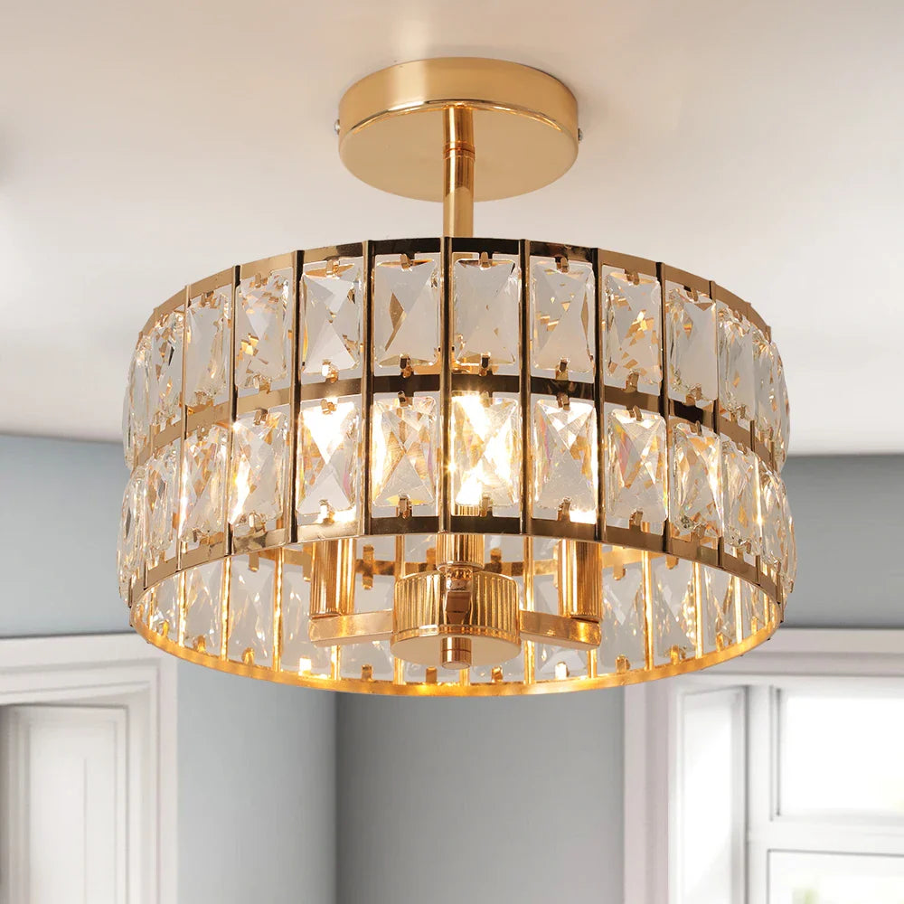 Afralia™ Crystal Chandelier LED Pendant Light for Modern Home Decor