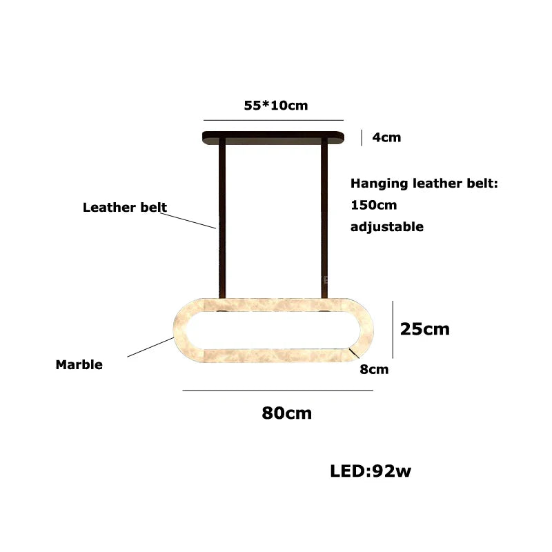 Afralia™ Oval Ring Dolomite Leather Pendant Light - Modern Adjustable Decorative Fixture
