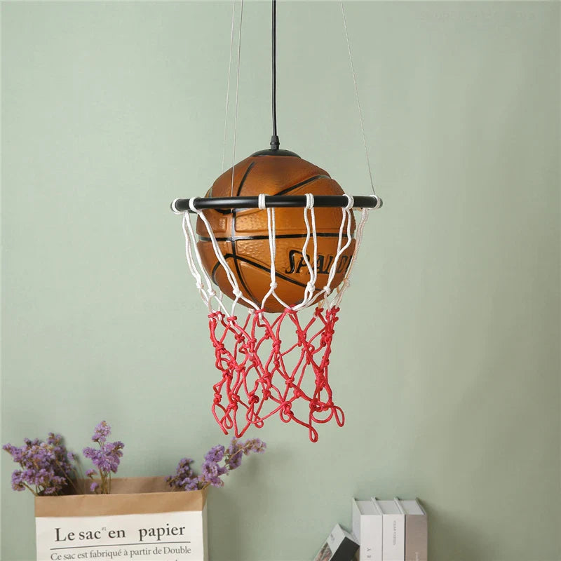 Afralia™ Basketball Pendant Lights: Modern LED Hanging Lamps for Restaurant, Kitchen, Living Room & Kids Room