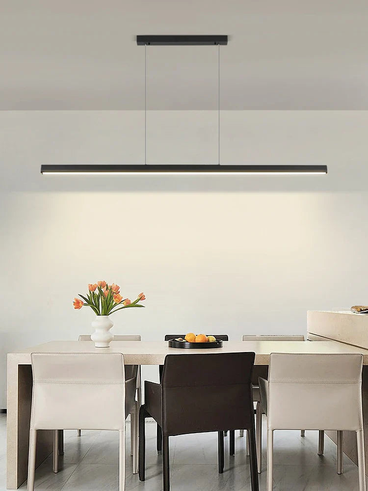 Afralia™ Modern Linear LED Chandelier Pendant Lights for Dining Table Kitchen Bar