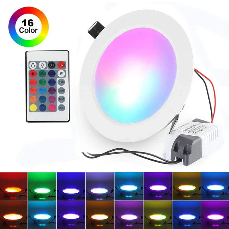 Afralia™ Dimmable RGB LED Downlight 10W/15W Ceiling Spot Light with Remote Control