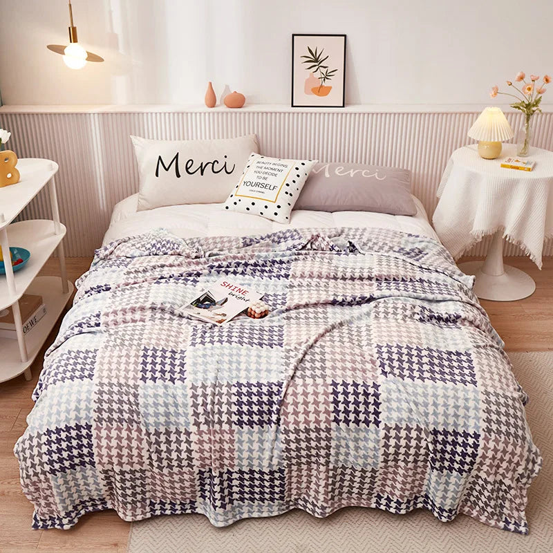 Afralia™ Flannel Fleece Blanket – Soft, Thin, and Warm for Office, Sofa, Airplane, Travel