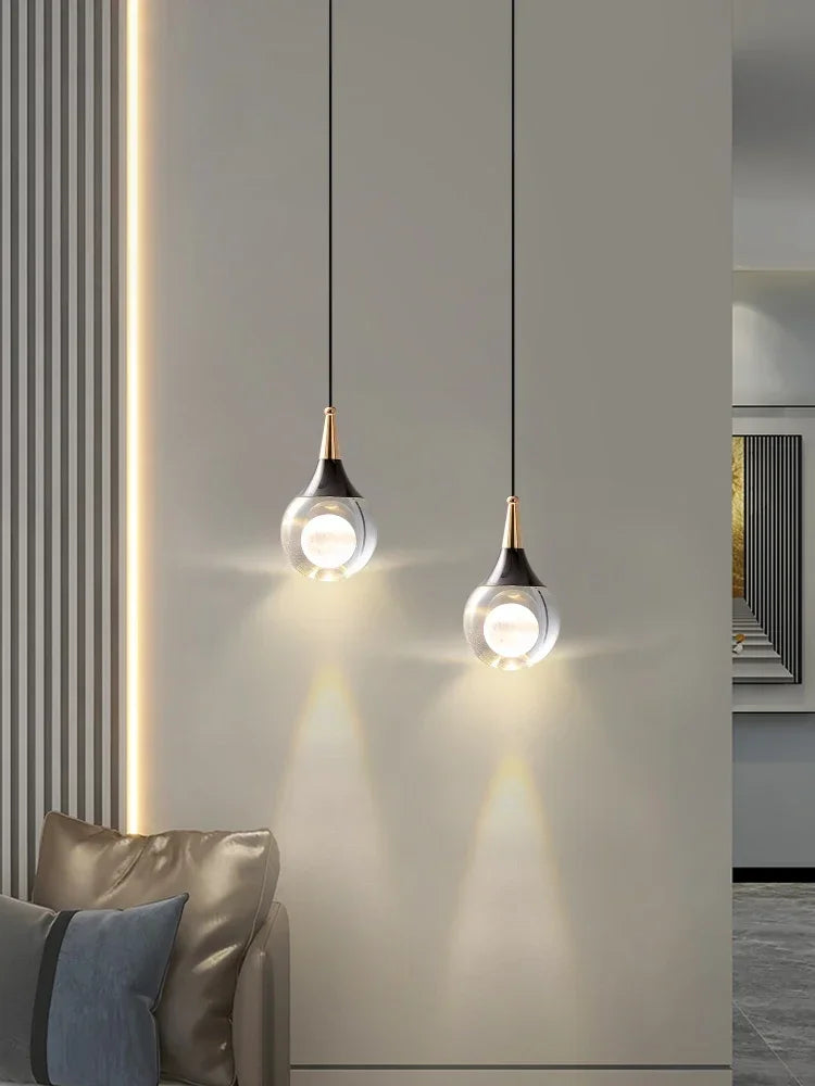 Afralia™ Crystal LED Ball Pendant Chandelier for Dining Room, Bedroom, Kitchen, and Restaurant decor