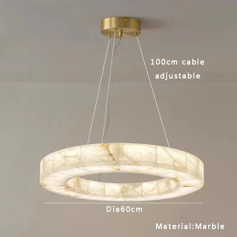 Afralia™ Marble Stone Ceiling Chandelier - Elegant Dining Room Kitchen Island Lighting