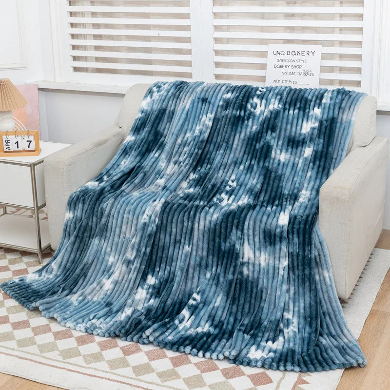 Afralia™ Striped Faux Rabbit Plush Multi Functional Blanket for All Seasons